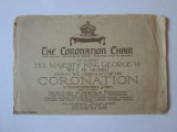 Rara! Carte post.cu autograf,in plicul original,tronul incoronarii lui George VI, Circulata, Printata, Alb