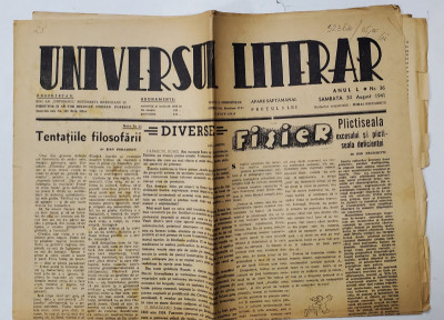 UNIVERSUL LITERAR , SAPTAMANAL , ANUL L , NR. 36 , SAMBATA , 30 AUGUST , 1941 foto
