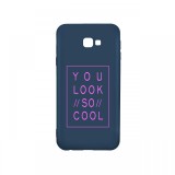 Husa Samsung Galaxy J4 Plus Lemontti Silicon Blue Silky Art You Look So Cool Magenta