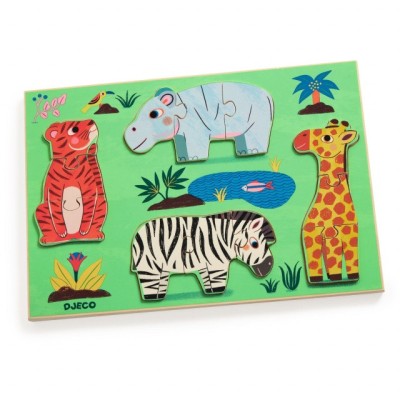Puzzle din lemn Coucou Tigre, Djeco foto