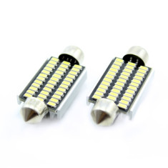 Set 2 becuri LED pentru plafoniera/numar inmatriculare Carguard, 3 W, 12 V, 252 lm, 6000 K, tip SMD, 41 mm, Alb
