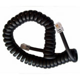 Cablu telefonic RJ10 spiralat 2.1m negru, Oem