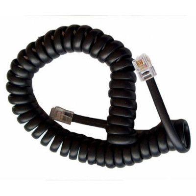 Cablu telefonic RJ10 spiralat 2.1m negru foto