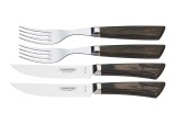 Set 2 furculite si 2 cutite pt friptura Churrasco in cutie de lemn ProChef Cookware, Tramontina