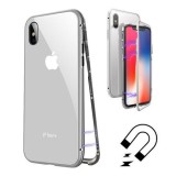 Husa 360 Magnetic Protection - iPhone X, Argintiu, Transparent