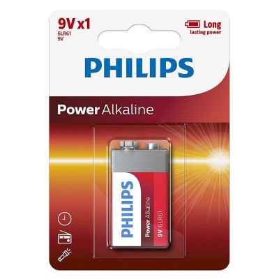 Baterie power alkaline 9v blister 1 buc philips foto