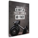Tablou mesaj motivational daca ar fi simplu 1488 Tablou canvas pe panza CU RAMA 60x90 cm