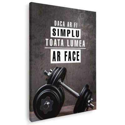 Tablou mesaj motivational daca ar fi simplu 1488 Tablou canvas pe panza CU RAMA 50x70 cm foto