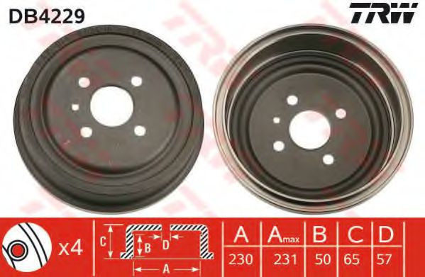 Tambur frana OPEL ASTRA G Limuzina (F69) (1998 - 2009) TRW DB4229