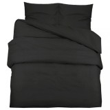 Cumpara ieftin Set cu husa de pilota, negru, 240x220 cm, bumbac