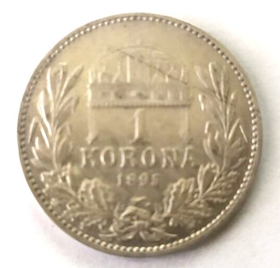 UNGARIA 1 COROANA KORONA KRONEN 1895 VF+++ ARGINT foto