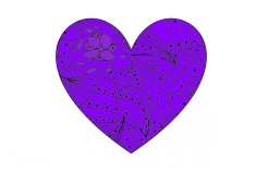 Sticker decorativ, Inima, Mov, 85 cm, 7043ST-1 foto