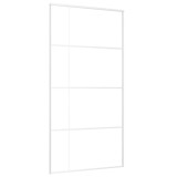 Cumpara ieftin Usa glisanta, alb, 102,5x205 cm, sticla mata ESG si aluminiu