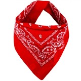 Bentiță Păr Damă, Model Paisley, Culoare Roșie, Dimensiuni 54x54cm, Material Bumbac, Oem
