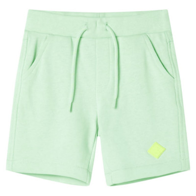 Pantaloni scurți pentru copii cu șnur, verde aprins, 140 foto