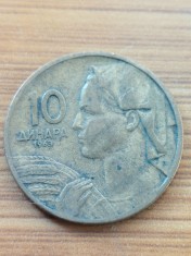 Moneda Iugoslavia 10 Dinari 1963