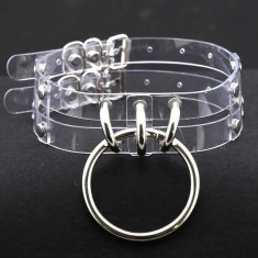 Sexy Gothic Punk Vintage Choker Colier Transparent Clear Gat BDSM Lant Colier foto