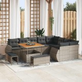 VidaXL Set de canapele pentru grădină 12 pcs Gri 100 x 100 x 71 cm