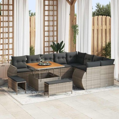 vidaXL Set de canapele pentru grădină 12 pcs Gri 100 x 100 x 71 cm 3363858 foto