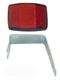 Ochi de Pisica Bicicleta Rosu, Montaj Spate, Catadioptru Reflectorizant 50x40mm