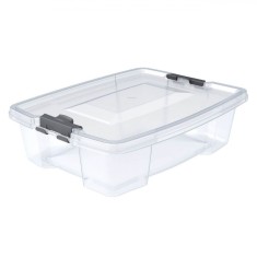 Cutie Depozitare, Capacitate 12L, Transparentă, Plastic, Cu Capace și M&acirc;nere