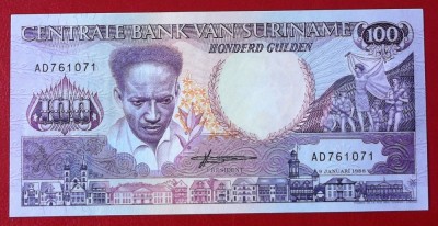 Surinam 100 Gulden 1988 UNC necirculata ** foto