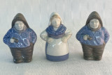 Trei miniaturi din portelan danez infatisand doi batrani si o batrana, Decorative