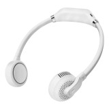 Ventilator portabil, tip casti, pozitionare pe gat, cu rotire 360 grade, 3 trepte de viteza, alb