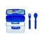 Caserola alimente pentru copii, cu tacamuri, Dinozauri, Albastru, Baieti, 920 ml, ATU-086772