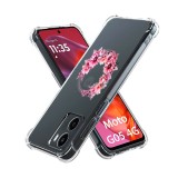 Husa antisoc pentru motorola moto g05, airbag, pink wreath 1, clear