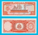 Haiti (p#255) 5 Gourdes 1989 UNC &#039;Verti&eacute;res&#039; serie: BG929005