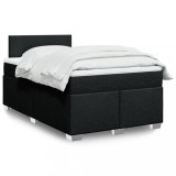 VidaXL Pat box spring cu saltea, negru, 120x200 cm, textil 3288150