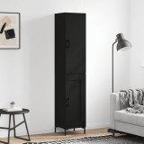 Cumpara ieftin Dulap &icirc;nalt, negru, 34,5x34x180 cm, lemn prelucrat