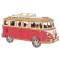 Puzzle 3D, din lemn, Masina Retro, rosu, reconstituie cu fidelitate minibusul de lux, Lungimea de 29 cm, latimea de 11.5 cm