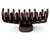 Cumpara ieftin Clama pentru par, maro inchis 10.9 x 4.5 cm, cleste robust din plastic rigid cu dinti curbati, prindere rapida pentru coc si par gros
