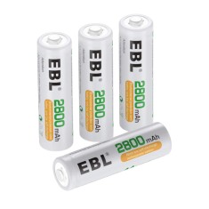 Acumulatori AA, 2800 mAh, Ni-Mh, ready to use, 4 buc / set, EBL foto