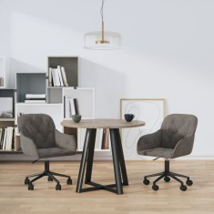 vidaXL Scaune de bucătărie pivotante, 2 buc, gri &icirc;nchis, catifea