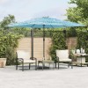 Umbrela Gradina Gossi Albastra 290x290 cm Otel Poliester Protectie UV Manivela Dreptunghiulara