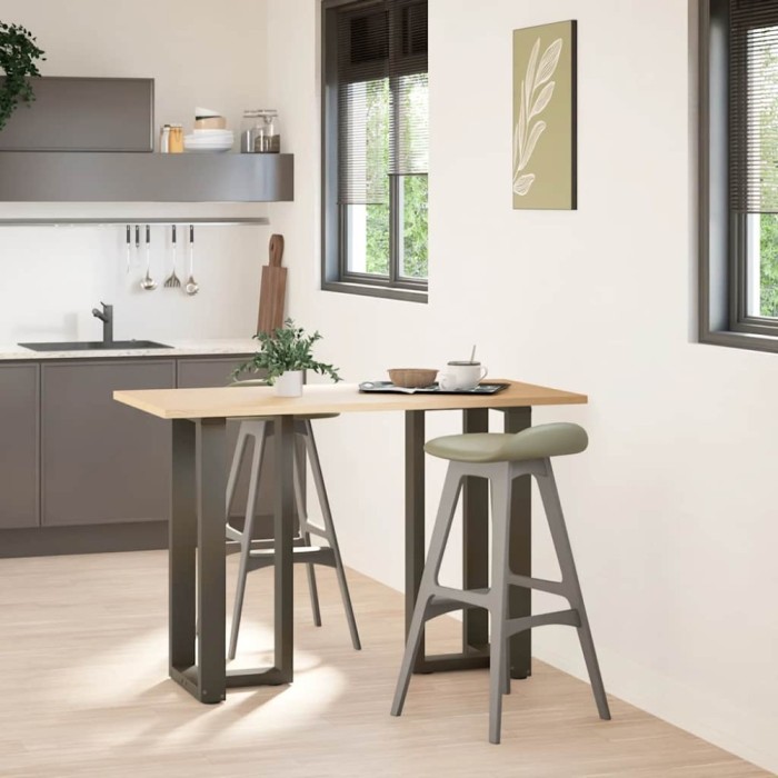 vidaXL Picioare de masă de bar &icirc;n formă de T, 2 buc., negru, 40x35x(90-91) cm, oțel 4013075