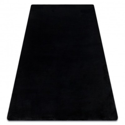 Covor modern de spălat POSH shaggy negru, antiderapant, gros, 80x150 cm foto