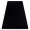 Covor modern de spălat POSH shaggy negru, antiderapant, gros, 80x150 cm