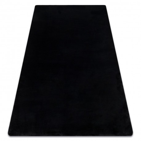 Covor modern de spălat POSH shaggy negru, antiderapant, gros, 80x150 cm