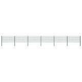 vidaXL Panou de gard cu st&acirc;lpi, verde, 10,2 x 0,8 m, fier