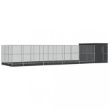 Cumpara ieftin Voliera de pasari cu extensie, argintiu, 1118x303x216 cm, otel