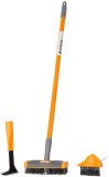 Set perie curatare pavele Strend Pro, 4 piese, cu coada telescopica 80-140 cm, perii 3x10 cm si 6x19 cm, unealta indepartare buruieni