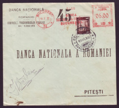 1932 Romania, Plic francatura mecanica publicitara BNR, stampila Banca Nationala foto