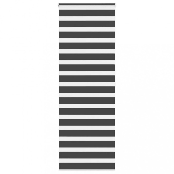 Jaluzea tip zebra neagră lățime țesătură 80,9 cm poliester