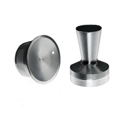 Kit Capsula cafea Dolce Gusto, Premium Deluxe, reincarcabila/lavabila, otel inoxidabil 304, argintiu/crom, contine 1 x stampila, 1 x perie, 1 x lingur foto