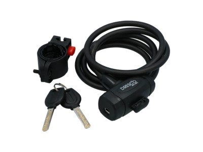 Antifurt bicicleta, lacat cu cheie, 150cm, fi 8, Dresco foto