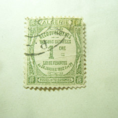 Timbru Algeria colonie franceza 1926 ,Taxe , 1c oliv stampilate